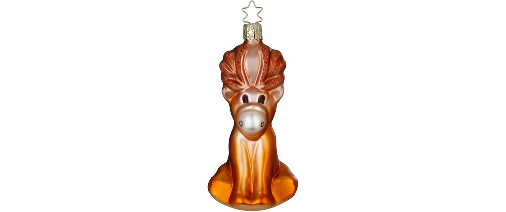 Inge Glas Manufaktur Boule de Noël Élan Marron