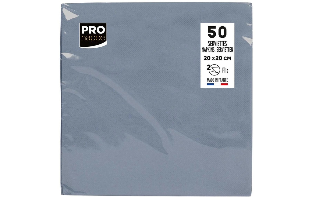 PRO nappe Serviettes en papier 20 cm x 20 cm, 50 Pièce/s, Gris