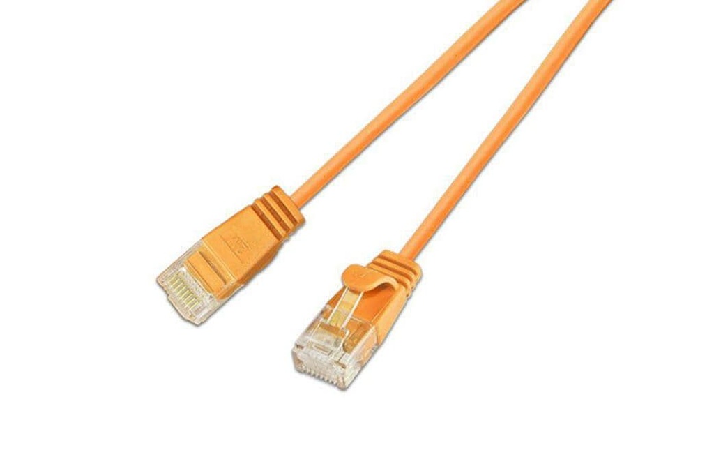 SLIM Câble de raccordement KAT6 Light, rond, U/UTP, Ø 2,8 mm, orange