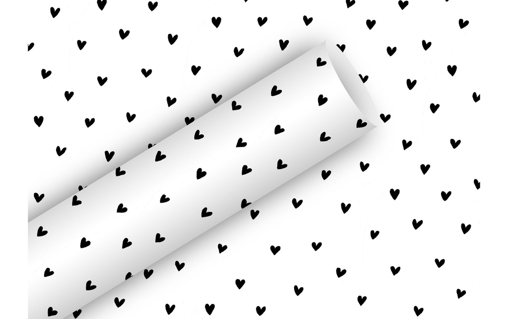 BRAUN + COMPANY Pap.cadeau Heart noir/blanc (2 pces)