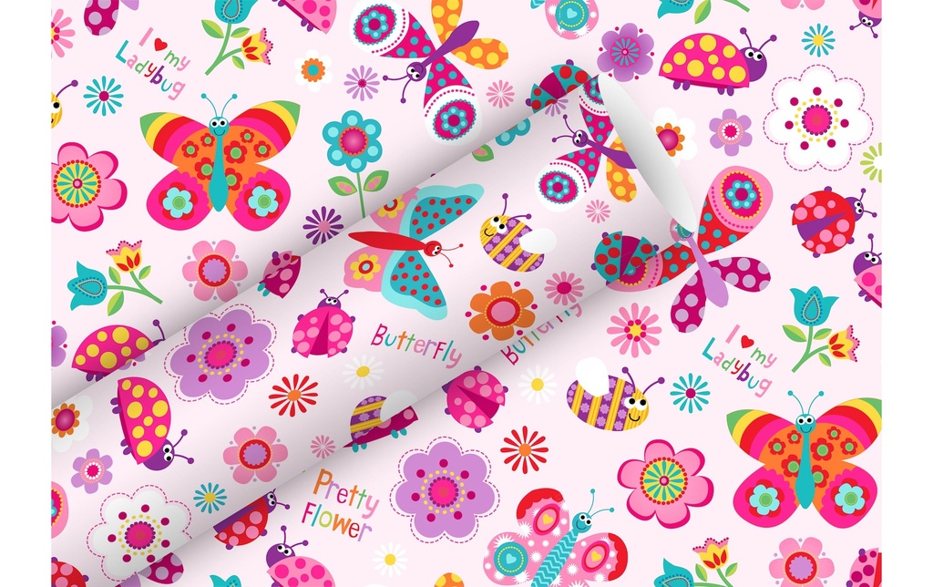 BRAUN + COMPANY Papier cadeau Flying Friends (2 pces)
