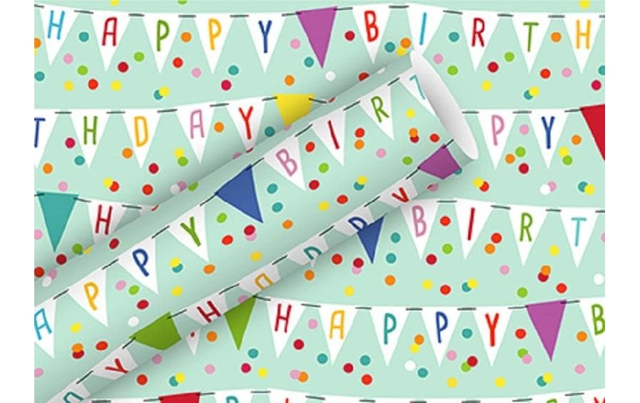 BRAUN + COMPANY Papier cadeau Wimpel turq. (2 pces)