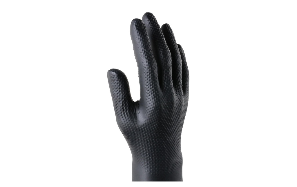 BoldMax Gant jetable Max Grip Nitrile, L, Noir, 50 Pièce/s
