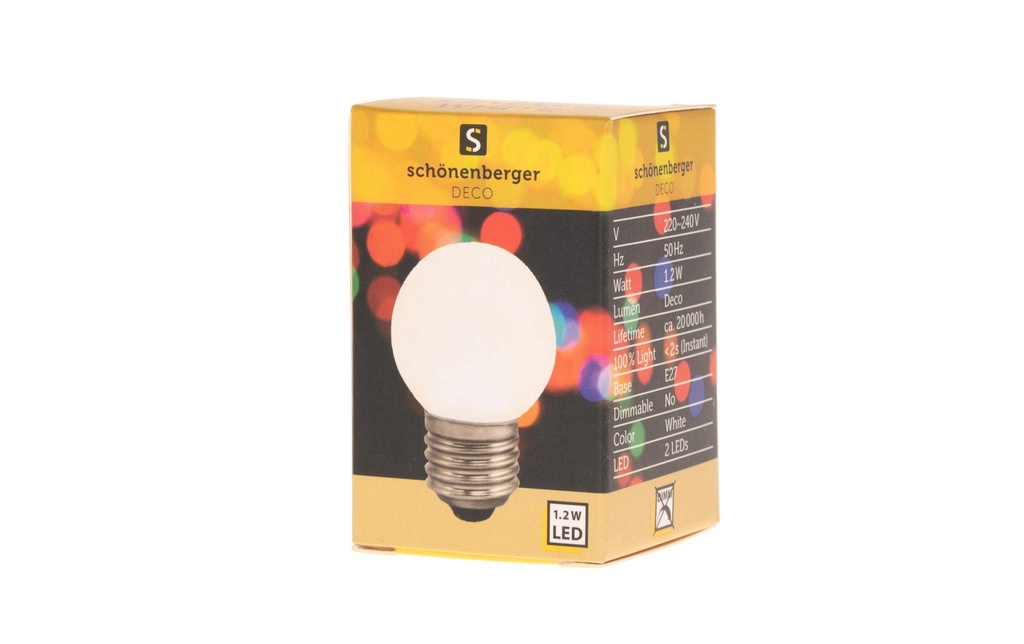 Star Trading Lampe pour party LED Mini Globe 1.2W E27 Blanc