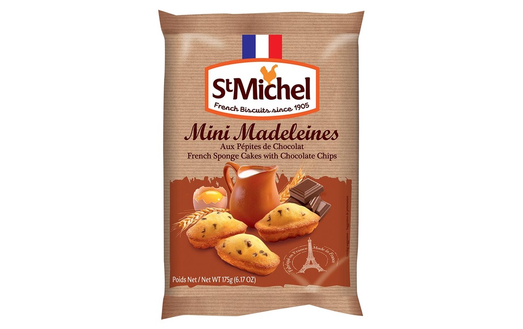 St.Michel Mini madeleines aux pépites de chocolat 175 g