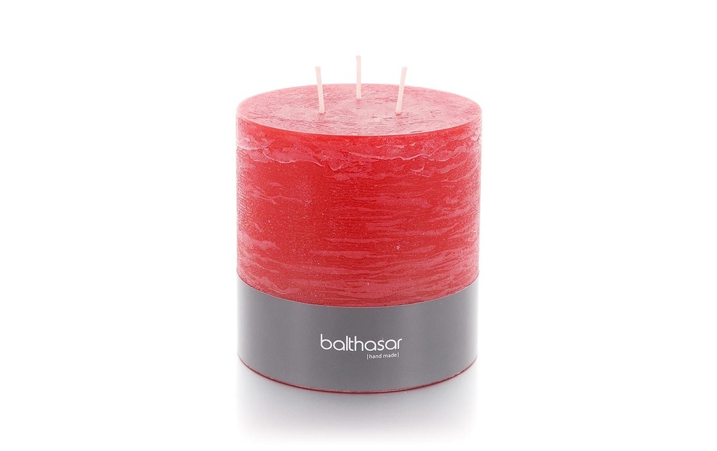 balthasar Bougie multi-mèches Rustico 12 cm x 12 cm, Rouge