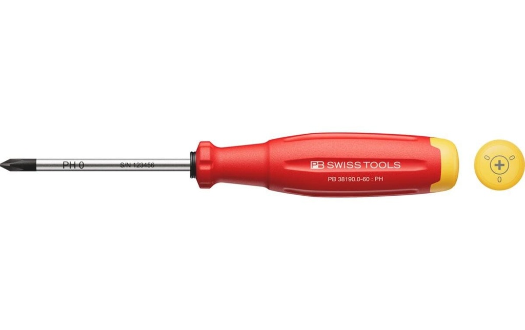 PB Swiss Tools Tournevis 38190 SwissGrip Evo PH 0 60 mm