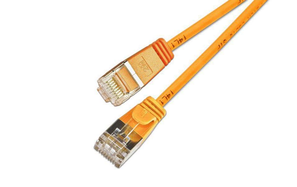 SLIM Câble patch slim RJ-45 - RJ-45, Cat 6, U/FTP, 15 m, Orange