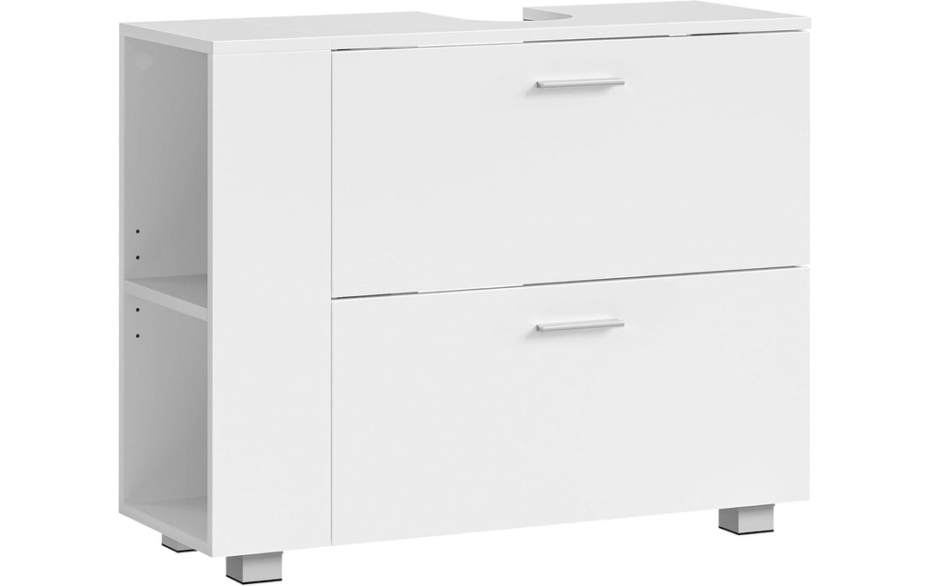 VASAGLE Meuble sous lavabo avec compartiments 80 x 64 cm, Blanc
