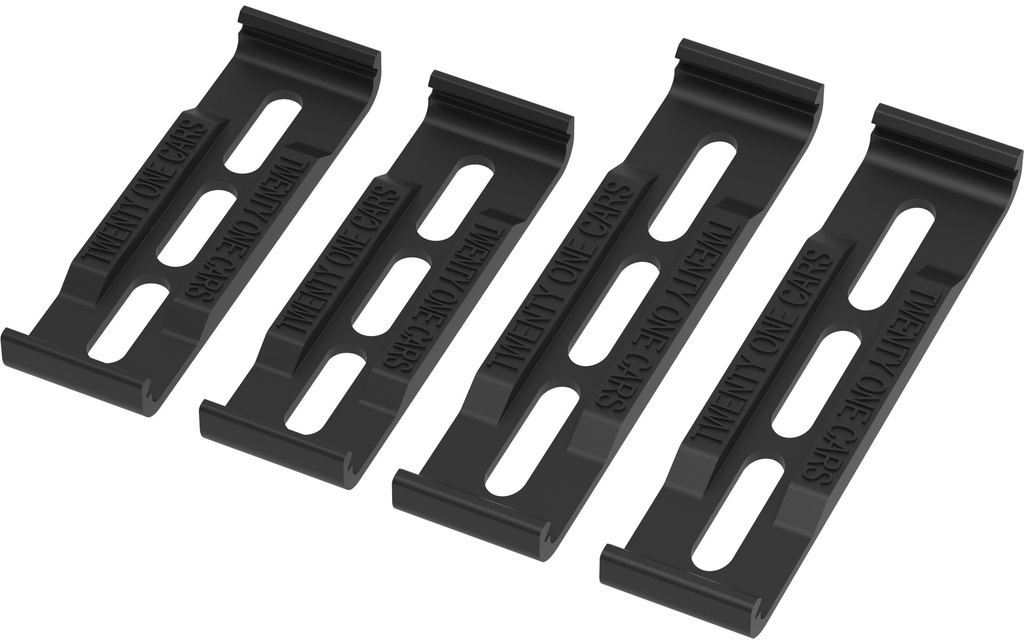 21CARS Kits de Supports de plaque d’immatriculation Clic, format long, Noir