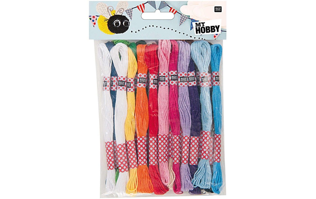 Rico Design Fil à broder Set Basic 8 m 24 pièces
