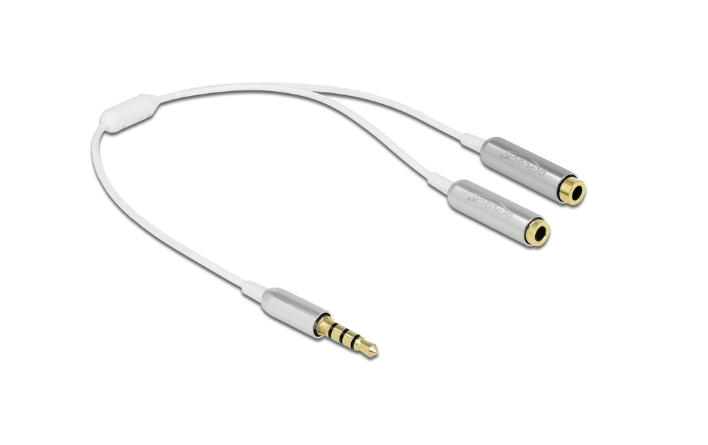 Delock Câble audio jack 3.5 mm, male – female, 0.25 m Blanc