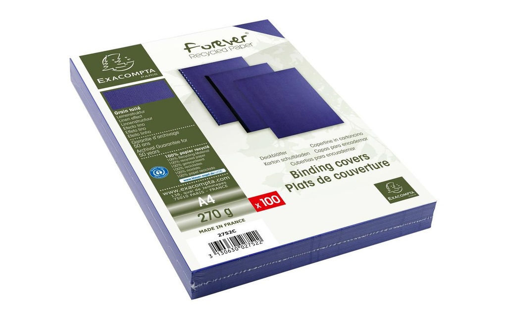 Exacompta Couverture de brochure Forever 270 g/m², 100 Pièce/s, Bleu
