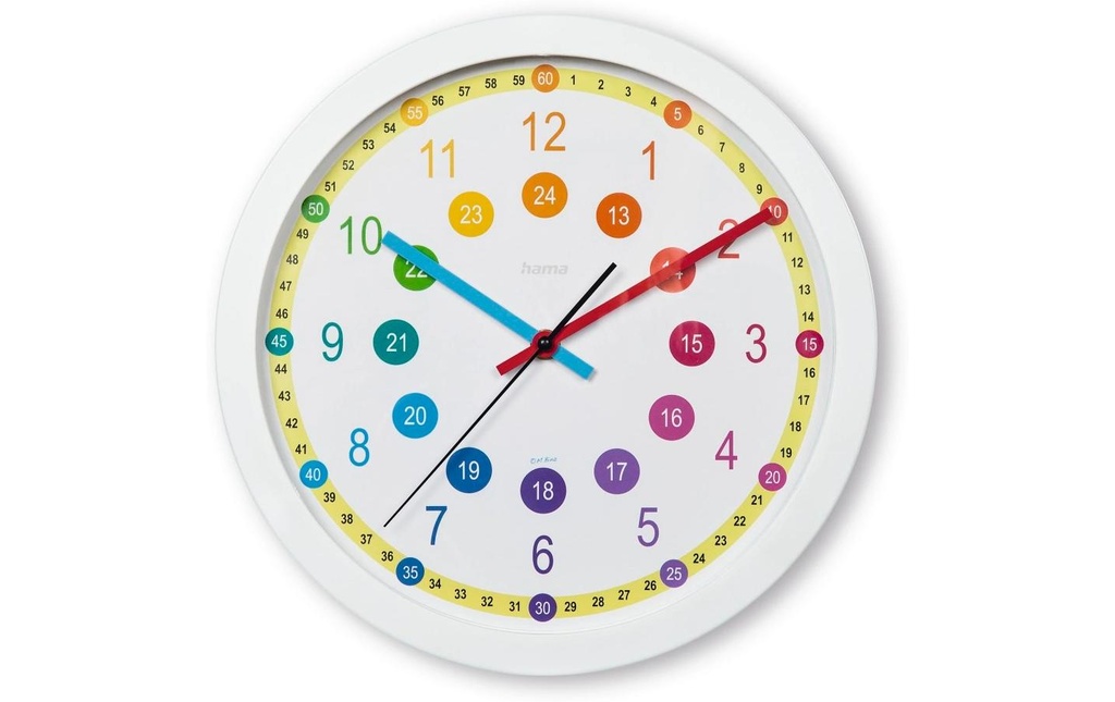 Hama Horloge murale Sal Ø 30 cm, Multicolore/Blanc