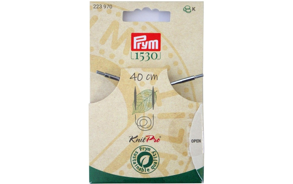 Prym 1530 Corde et accessoires pour aiguilles circulaires, 40 cm