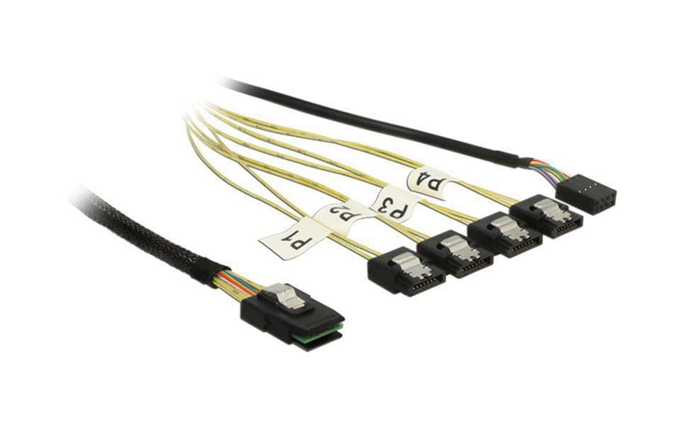 Delock Câble SATA 4x SATA-SFF-8087 Reverse Breakout 50 cm