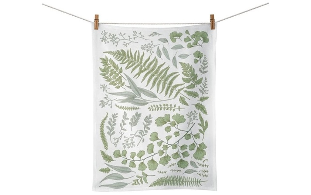 Chic Mic Torchon pour la vaisselle Green Leaves Vert/Blanc
