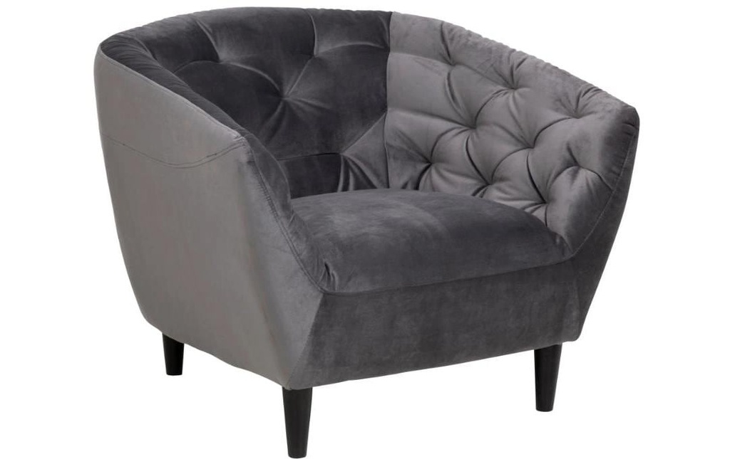 AC Design Fauteuil Ria Gris foncé, 97 x 84 x 78 cm