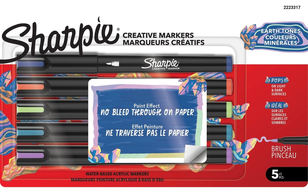 Sharpie Brushpen Acryl-Marker earth tones Lot de 5