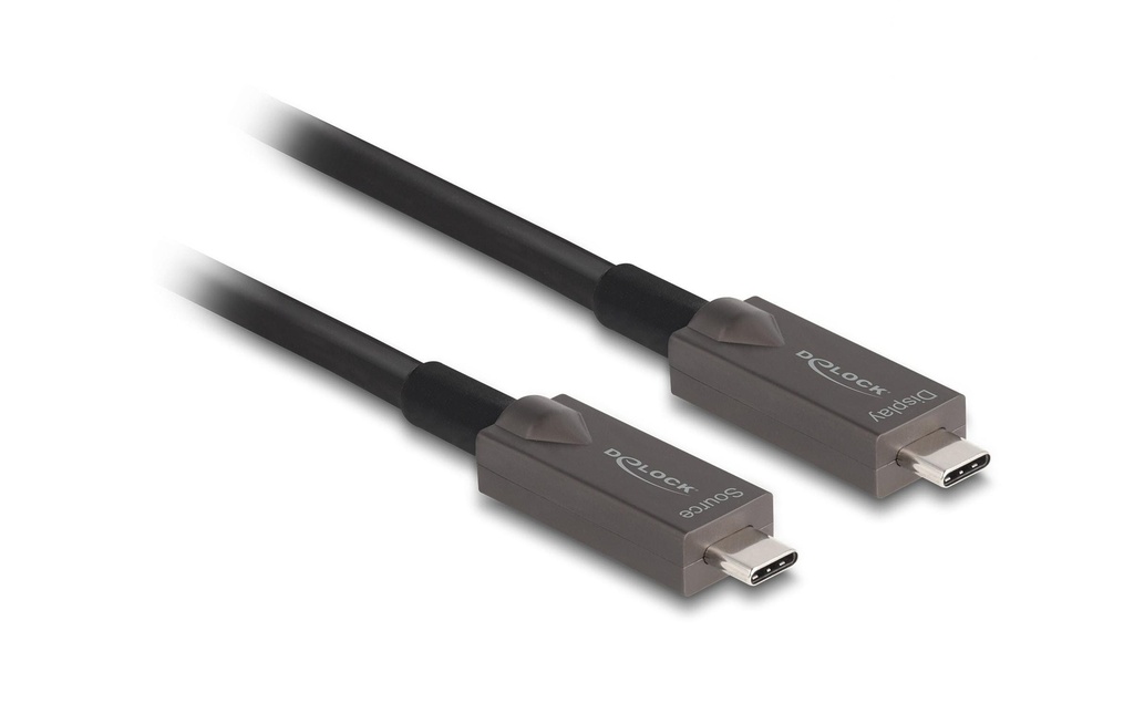 Delock Câble optique 4K 10Gbps USB type C - USB type C, 15 m