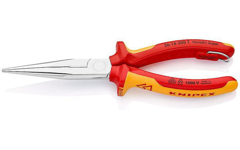 Knipex Pince à becs demi-ronds 200 mm droit, œillet, 1000 V