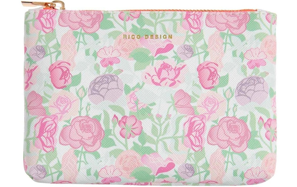Rico Design Étui La Vie en Rose 14 x 10 cm, Vert/Rose