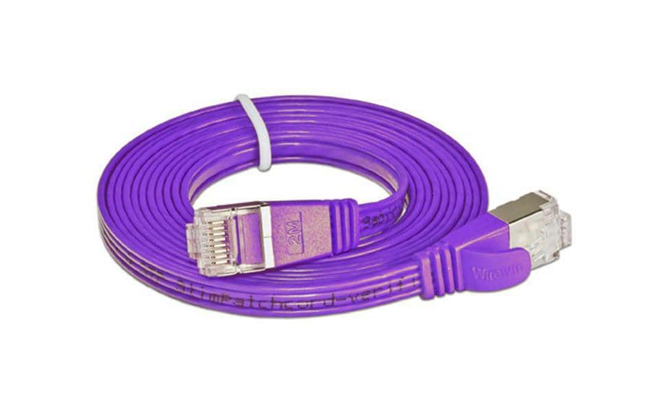 SLIM Câble patch slim RJ-45 - RJ-45, Cat 6, STP, 7.5 m, Violet