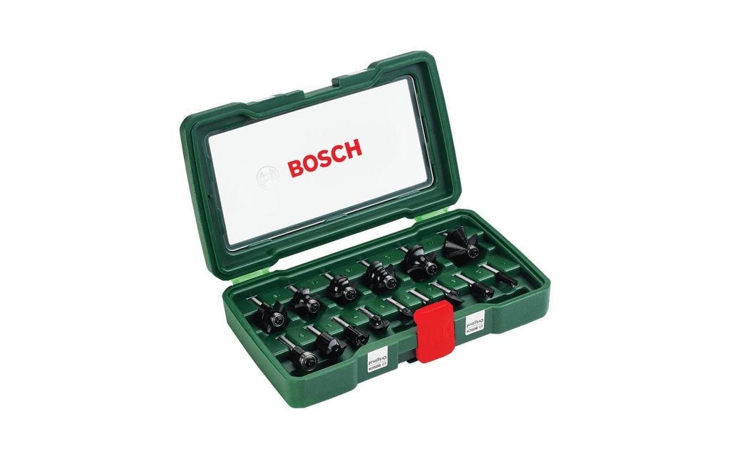 Bosch Kits de fraise HM 1/4, 15 pièces