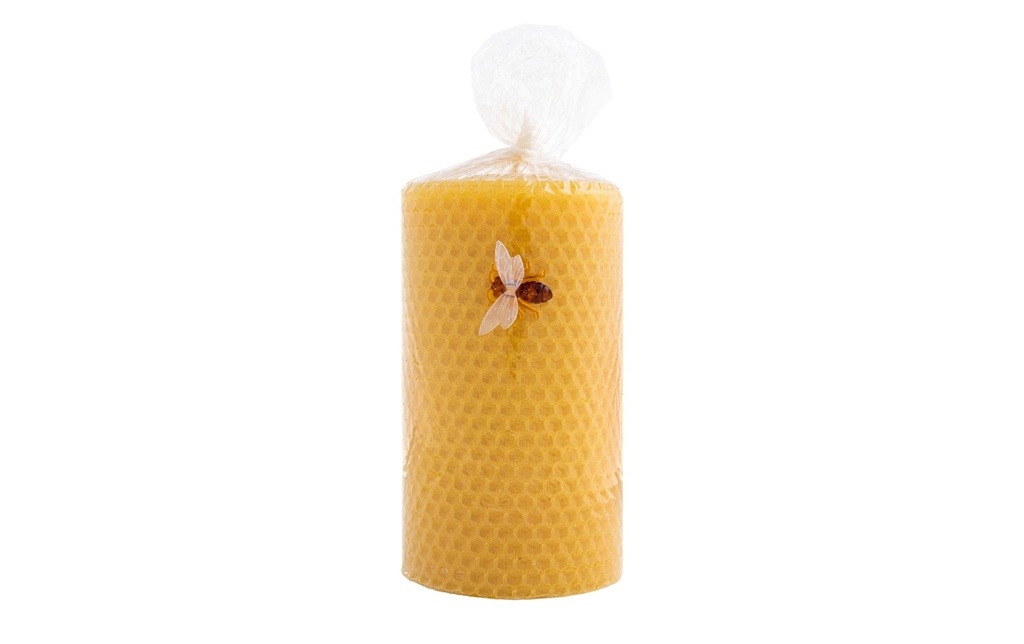 Herzog Kerzen AG Bougie cylindrique à base de cire d'abeille 7 x 12 cm