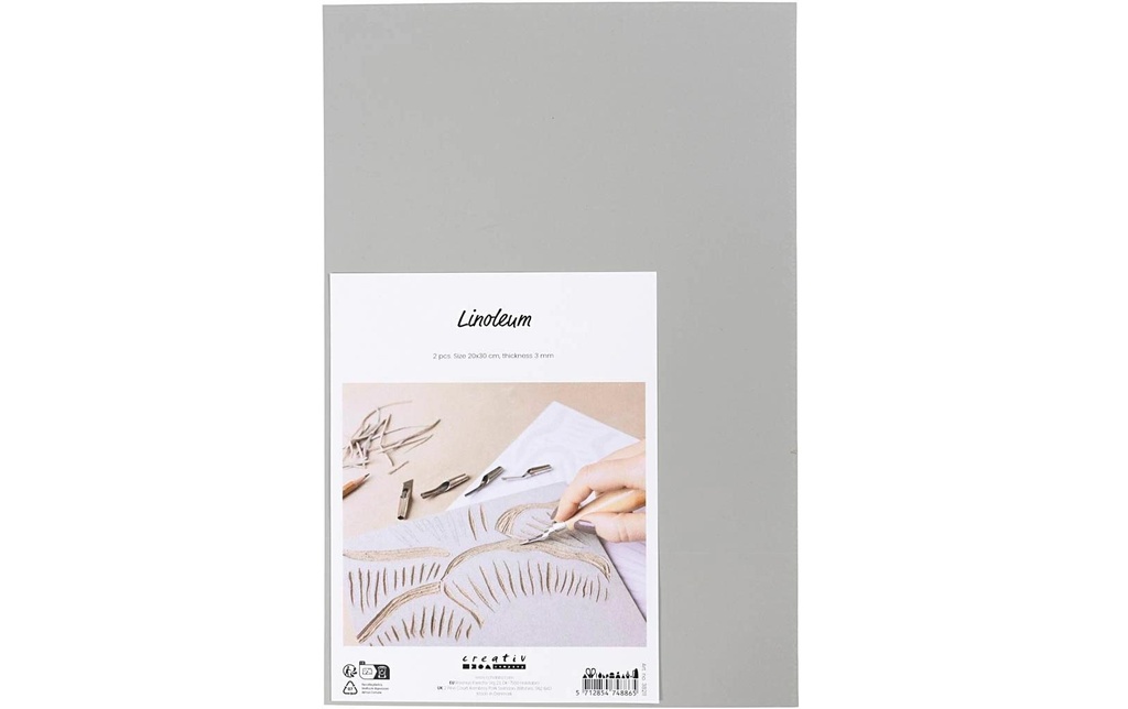 Creativ Company Accessoires pour tampons Plaque de linoléum 20 x 30 cm, 2 pièces