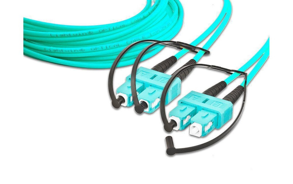 Lightwin Câble patch à fibre optique Multimode SC – SC, OM3, Duplex, 0.5 m