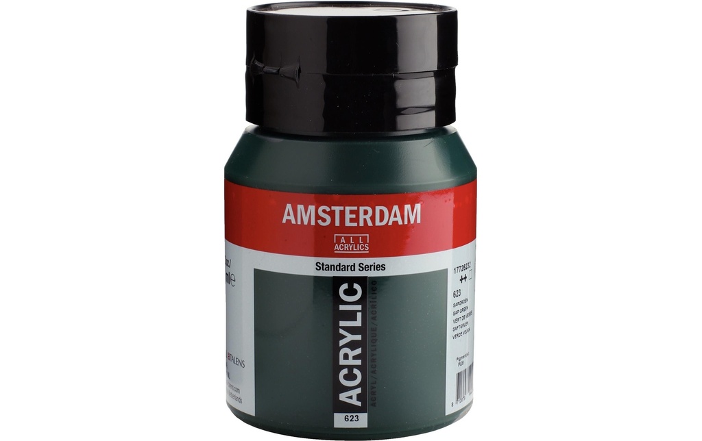 Amsterdam Peinture acrylique Standard 623 Vert jus semi-transparent, 500 ml