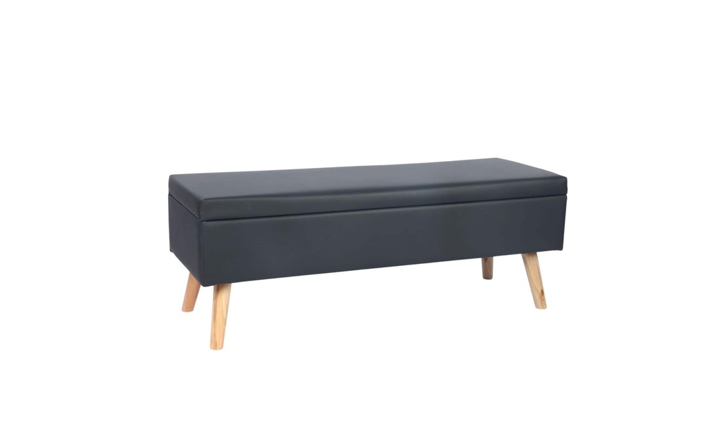 relaxdays Banc avec espace de rangement 110 x 40 cm, Gris