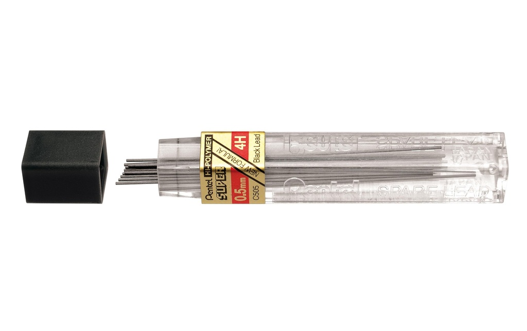 pentel Mine de crayon Hi-Polymer Super 0.5 mm, 4H