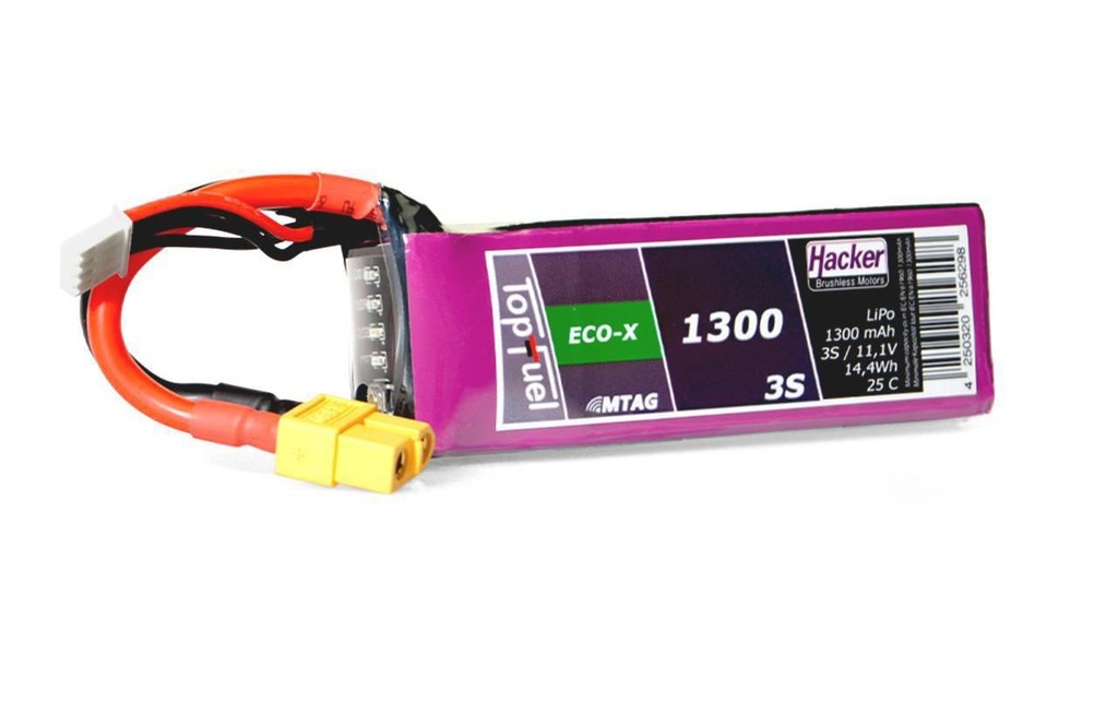 Hacker Batterie RC LiPo 1300 mAh 11.1 V 25C TopFuel ECO-X MTAG