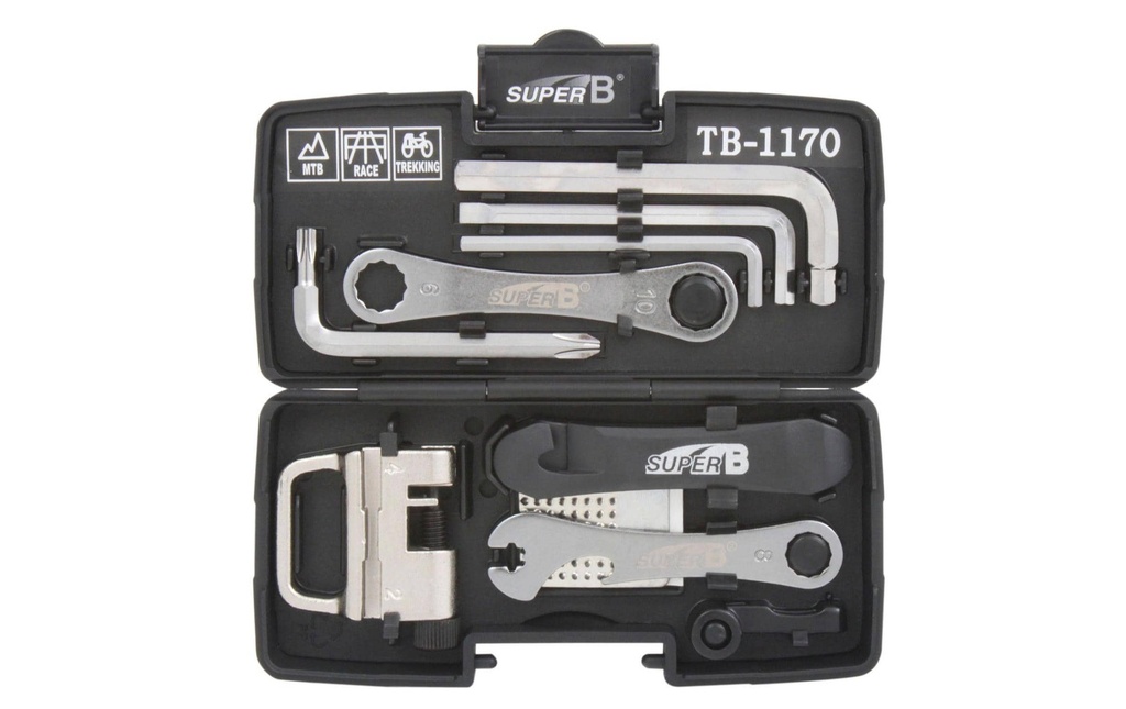 Super B Outil polyvalent TB-1170 Coffret à outils pour vélo 24 en 1