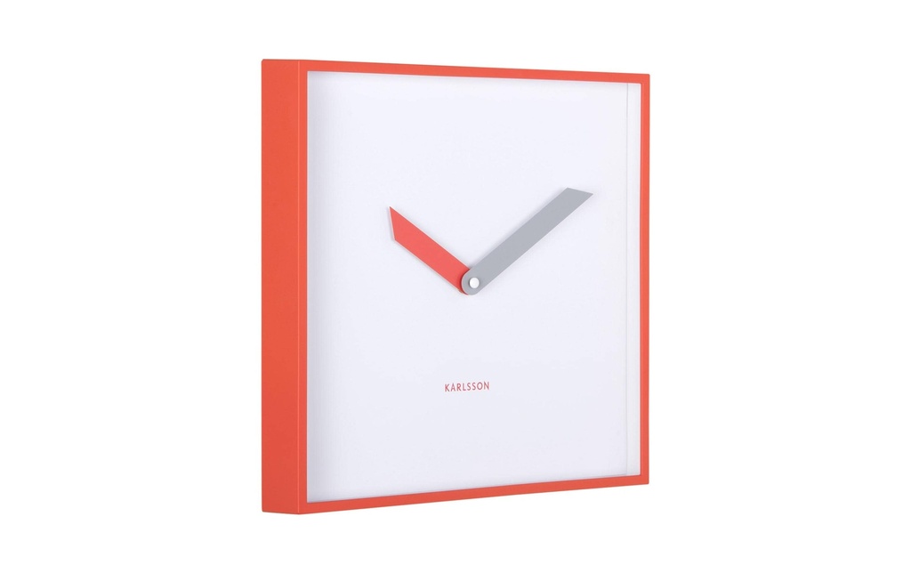 KARLSSON Horloge murale Cool Retro Cuadrado 28,3 x 28.3 cm, rouge écarlate