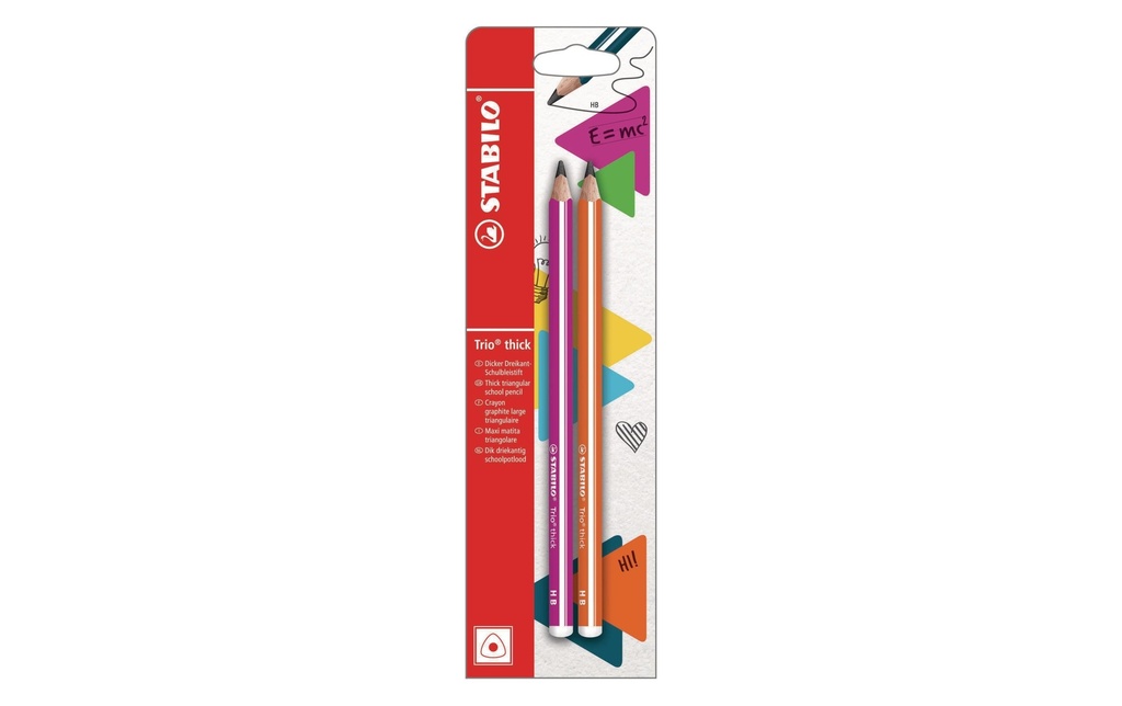STABILO Crayon Trio épais HB, rose/orange