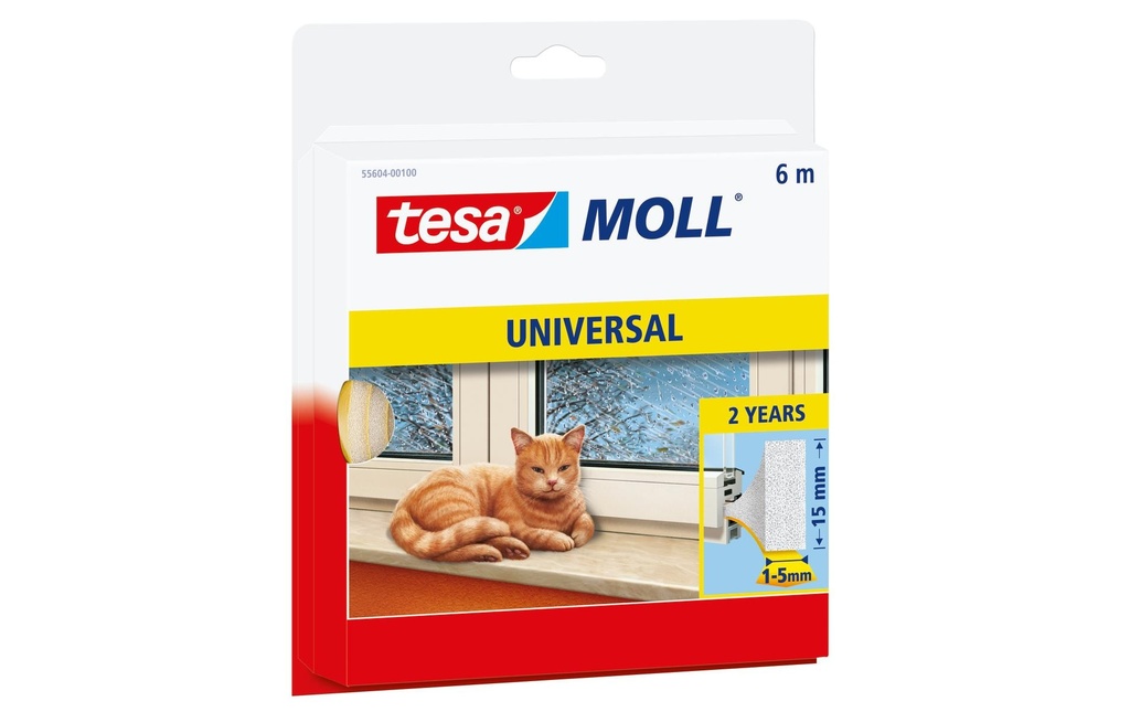 tesa Mousse universelle 6 m x 15 mm, Blanc