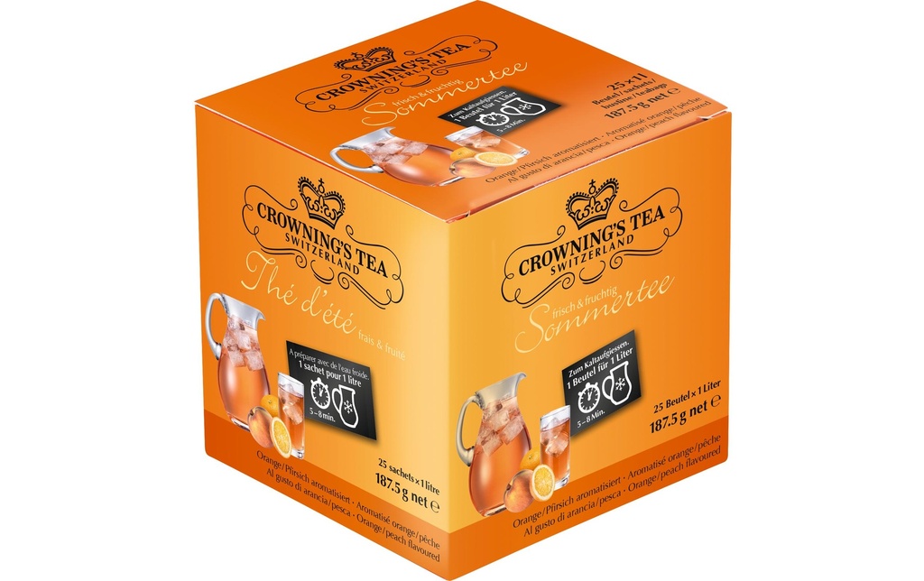 Crowning’s Tea Sachet de thé Oranges-Pêches 25 pièces