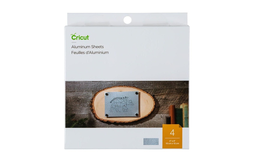 Cricut Plaque en métal Aluminium 10 x 10 cm, 4 pièces