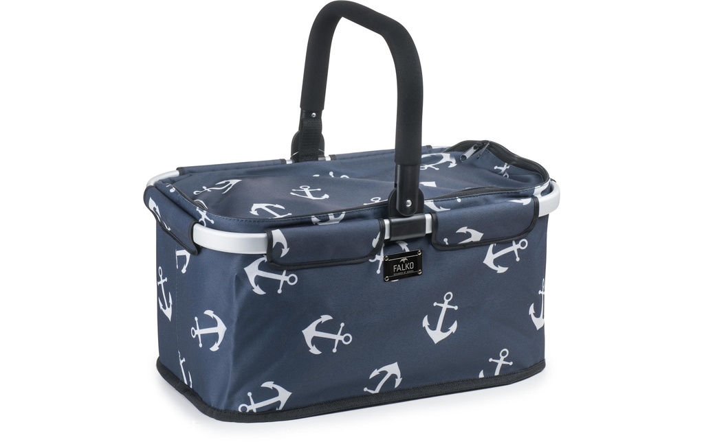 Genius Panier de course Falko avec ancres Bleu