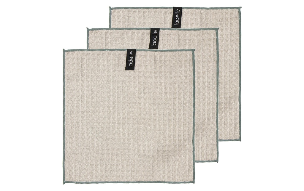 Ladelle Torchon à vaisselle Mega Waffle Taupe, 3 pièces