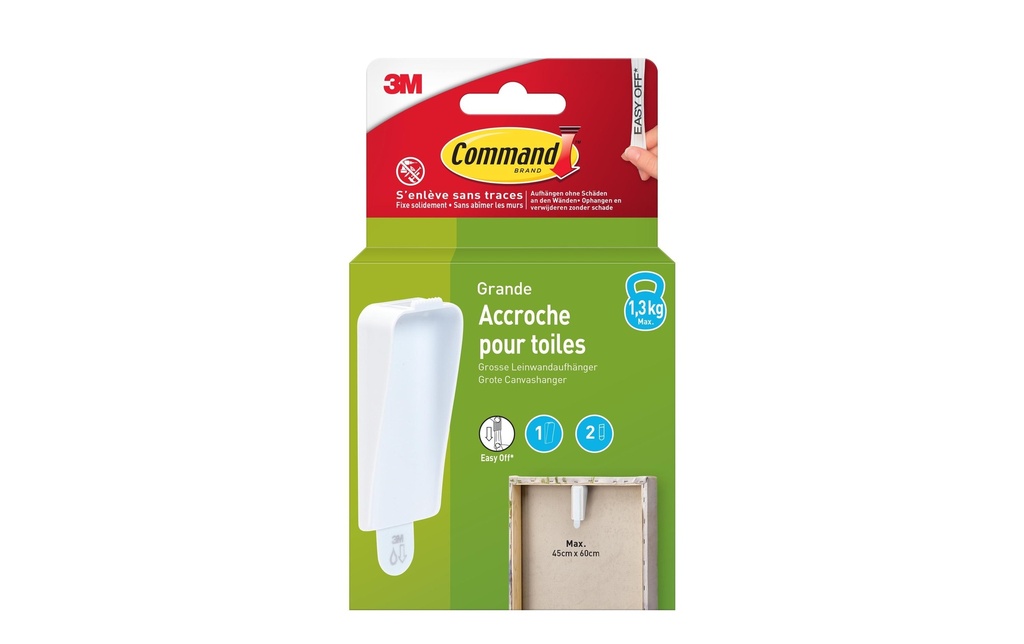 3M Accroche-écran 17044 WhI-1-FGN blanc, grand