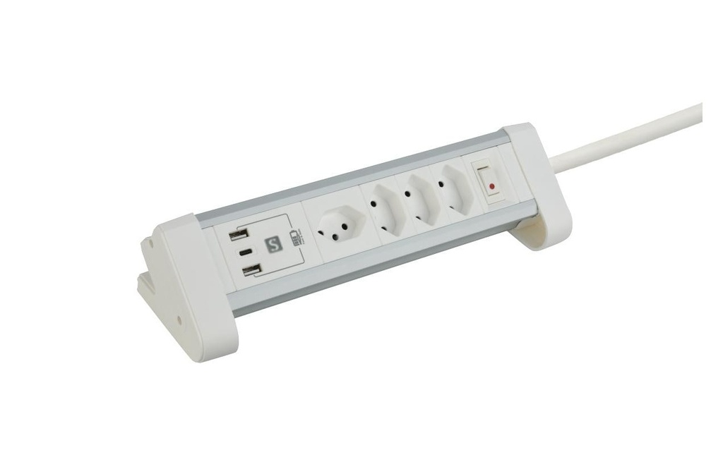 Schönenberger Bloc multiprises 4xT13, 1x USB-C / 2x USB-A 2 m