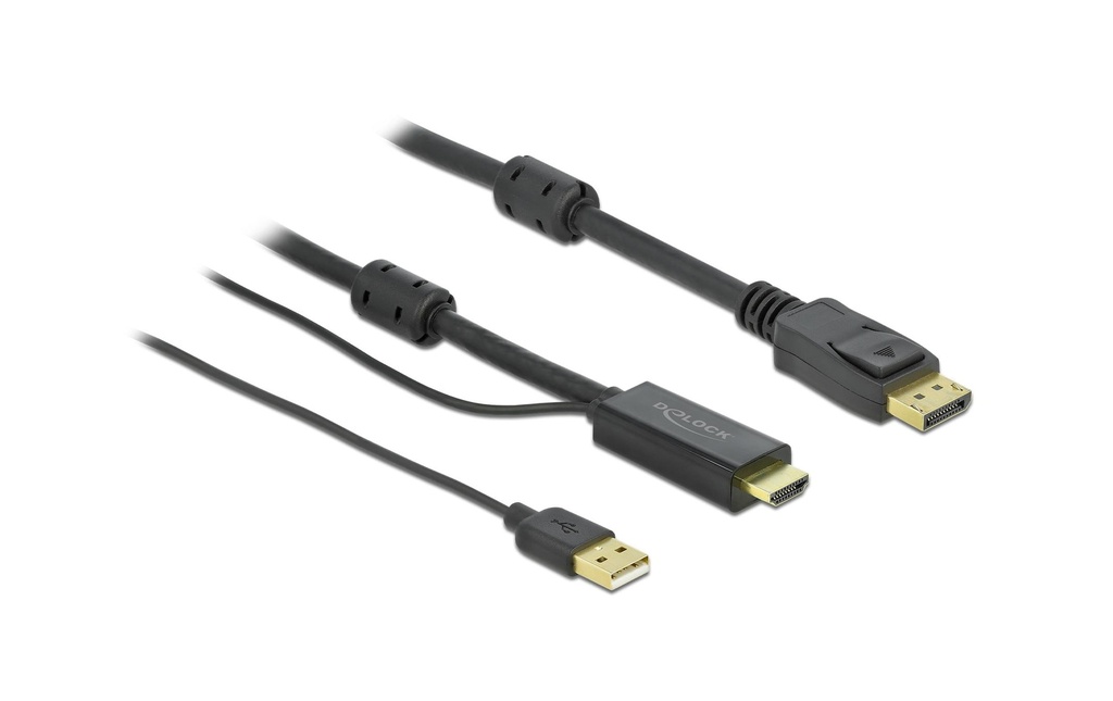 Delock Câble HDMI – Displayport, USB 2.0/HDMI - DisplayPort, 3 m