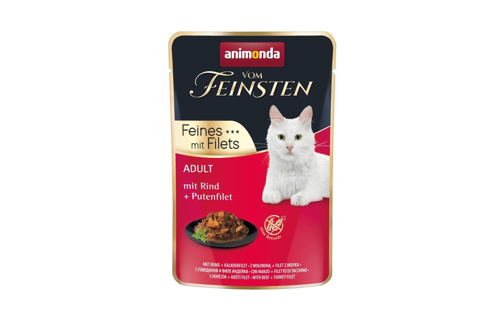 animonda Alimentation humide Vom Feinsten avec filet Bœuf & Dinde, 85 g