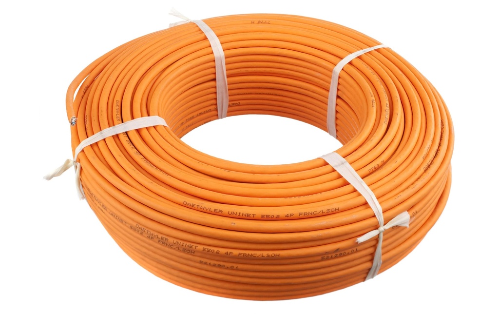 Dätwyler IT Infra Câble de renvoi CU 7702 4P flex TC Cat 7, S/FTP, 100 m, Orange