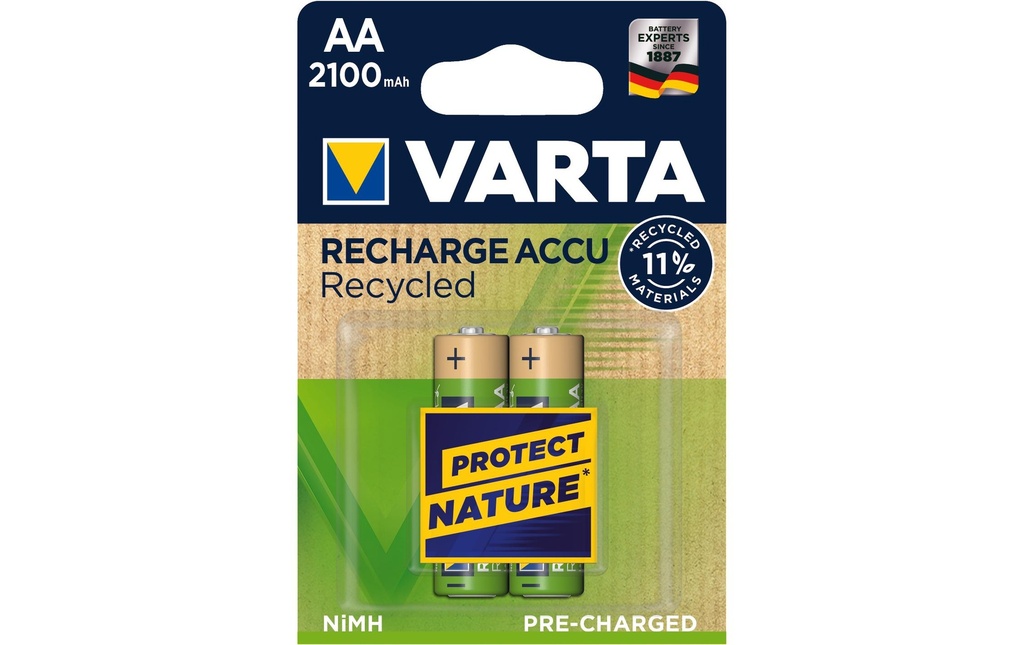 Varta Batterie Recycled NiMH Mignon AA 2100 mAh, 2 Pièce/s