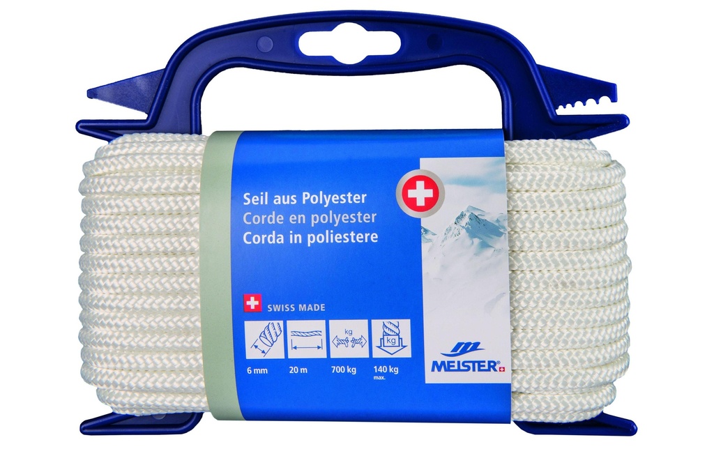 Meister Polyesterseil Ø 6 mm, 20 m, 700 kg, Blanc